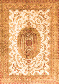 Medallion Orange Traditional Rug, tr4792org