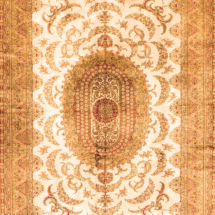 Medallion Orange Traditional Rug, tr4792org