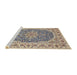 Sideview of Machine Washable Traditional Deep Peach Orange Rug, wshtr4793