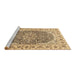 Sideview of Machine Washable Medallion Brown Traditional Rug, wshtr4793brn