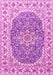 Machine Washable Medallion Pink Traditional Rug, wshtr4793pnk