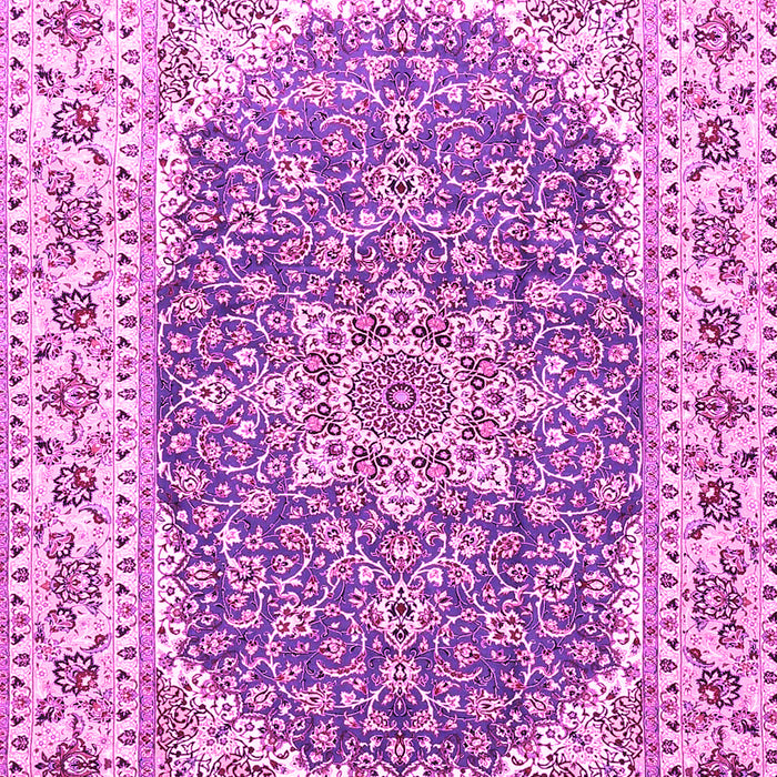 Machine Washable Medallion Pink Traditional Rug, wshtr4793pnk