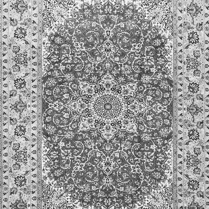 Serging Thickness of Machine Washable Medallion Gray Traditional Rug, wshtr4793gry