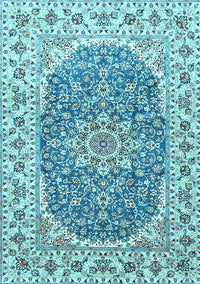 Medallion Light Blue Traditional Rug, tr4793lblu