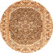 Machine Washable Medallion Orange Traditional Area Rugs, wshtr4793org