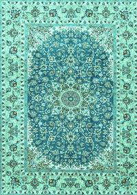 Medallion Turquoise Traditional Rug, tr4793turq