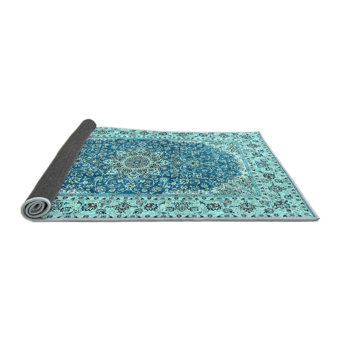 Sideview of Medallion Light Blue Traditional Rug, tr4793lblu