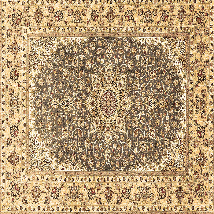 Square Machine Washable Medallion Brown Traditional Rug, wshtr4793brn