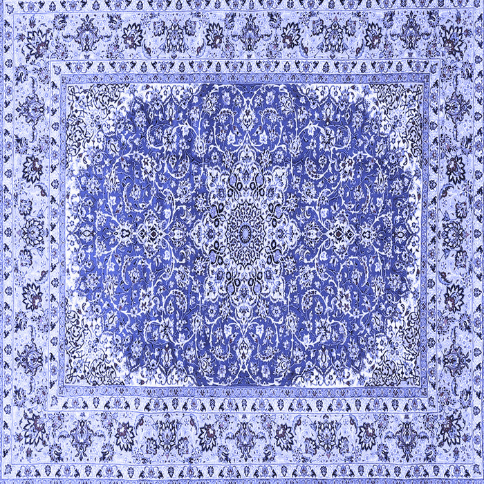 Square Medallion Blue Traditional Rug, tr4793blu