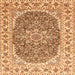 Serging Thickness of Medallion Orange Traditional Rug, tr4793org