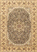 Machine Washable Medallion Brown Traditional Rug, wshtr4793brn