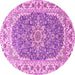 Round Medallion Pink Traditional Rug, tr4793pnk