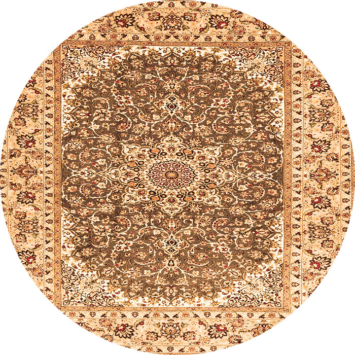 Square Medallion Orange Traditional Rug, tr4793org