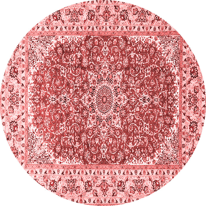 Machine Washable Medallion Red Traditional Rug, wshtr4793red