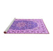 Sideview of Machine Washable Medallion Purple Traditional Area Rugs, wshtr4793pur