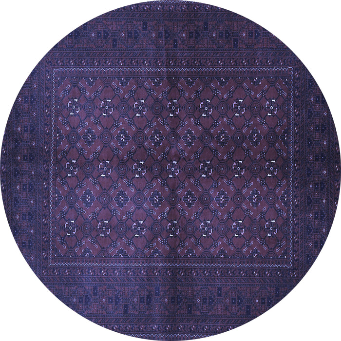 Round Persian Blue Traditional Rug, tr4794blu