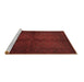 Sideview of Machine Washable Persian Brown Traditional Rug, wshtr4794brn