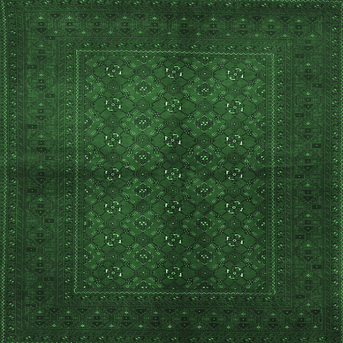 Square Persian Emerald Green Traditional Rug, tr4794emgrn