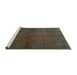 Sideview of Machine Washable Persian Turquoise Traditional Area Rugs, wshtr4795turq