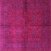 Square Machine Washable Persian Pink Traditional Rug, wshtr4795pnk