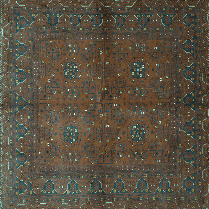 Square Machine Washable Persian Turquoise Traditional Area Rugs, wshtr4795turq
