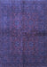 Machine Washable Persian Blue Traditional Rug, wshtr4795blu