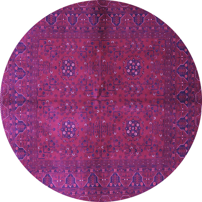 Round Persian Purple Traditional Rug, tr4795pur