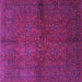 Square Machine Washable Persian Purple Traditional Area Rugs, wshtr4795pur