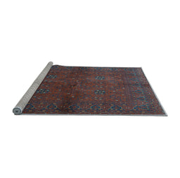 Sideview of Machine Washable Persian Light Blue Traditional Rug, wshtr4795lblu