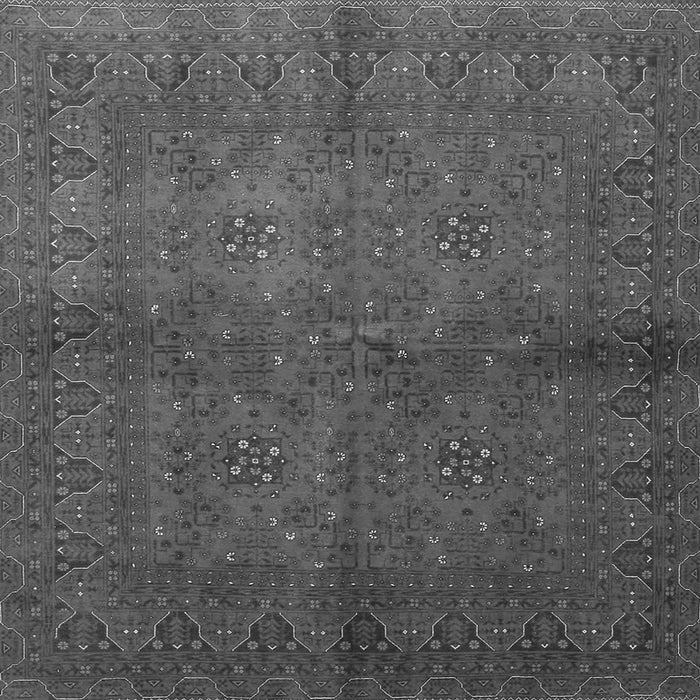 Round Machine Washable Persian Gray Traditional Rug, wshtr4795gry