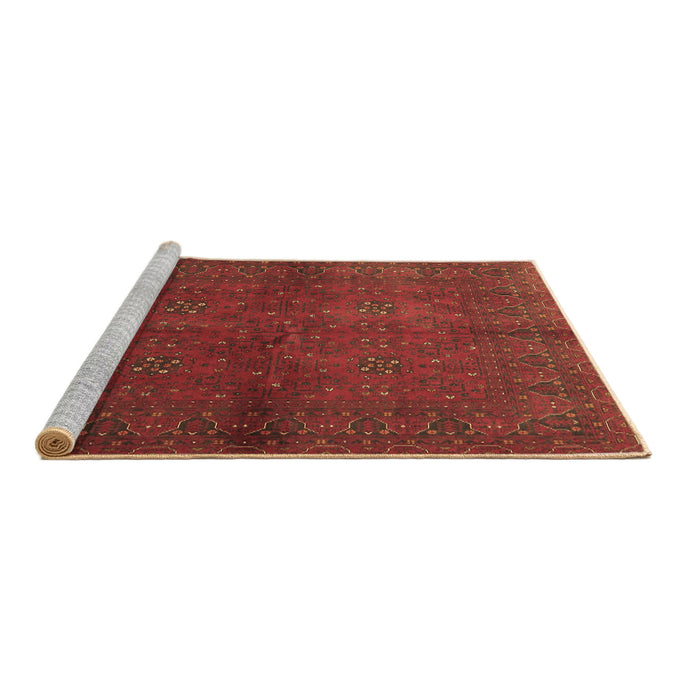 Sideview of Machine Washable Persian Brown Traditional Rug, wshtr4795brn
