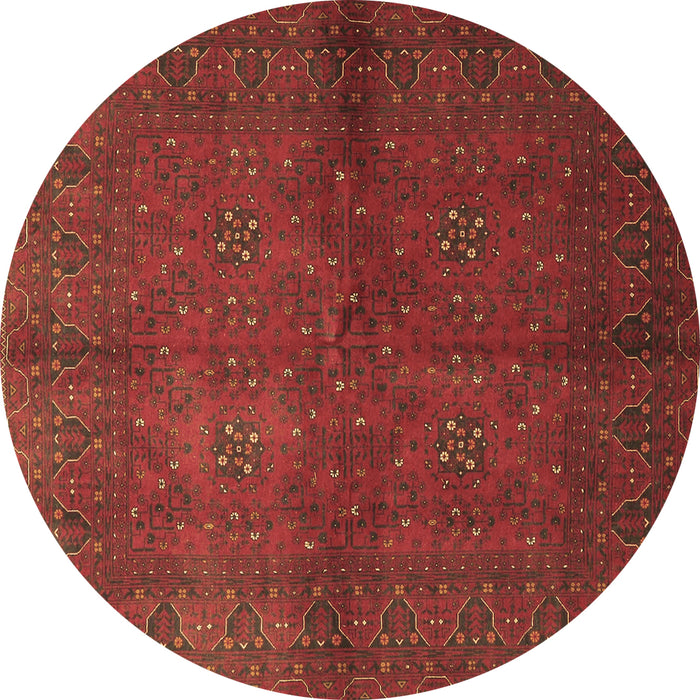 Round Machine Washable Persian Brown Traditional Rug, wshtr4795brn