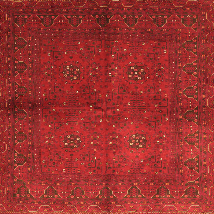 Round Machine Washable Persian Orange Traditional Area Rugs, wshtr4795org