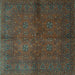 Square Persian Turquoise Traditional Rug, tr4795turq