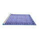 Sideview of Machine Washable Persian Blue Traditional Rug, wshtr4796blu