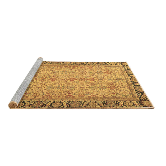 Sideview of Machine Washable Persian Brown Traditional Rug, wshtr4796brn