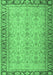 Machine Washable Persian Emerald Green Traditional Area Rugs, wshtr4796emgrn