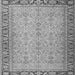 Round Machine Washable Persian Gray Traditional Rug, wshtr4796gry