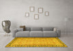 Machine Washable Persian Yellow Traditional Rug in a Living Room, wshtr4796yw