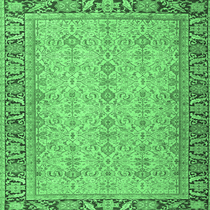 Square Persian Emerald Green Traditional Rug, tr4796emgrn