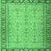 Square Persian Emerald Green Traditional Rug, tr4796emgrn