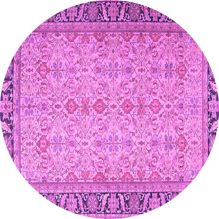Round Persian Purple Traditional Rug, tr4796pur