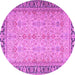 Round Persian Purple Traditional Rug, tr4796pur