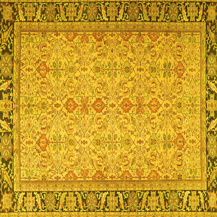 Square Persian Yellow Traditional Rug, tr4796yw