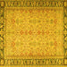 Square Persian Yellow Traditional Rug, tr4796yw