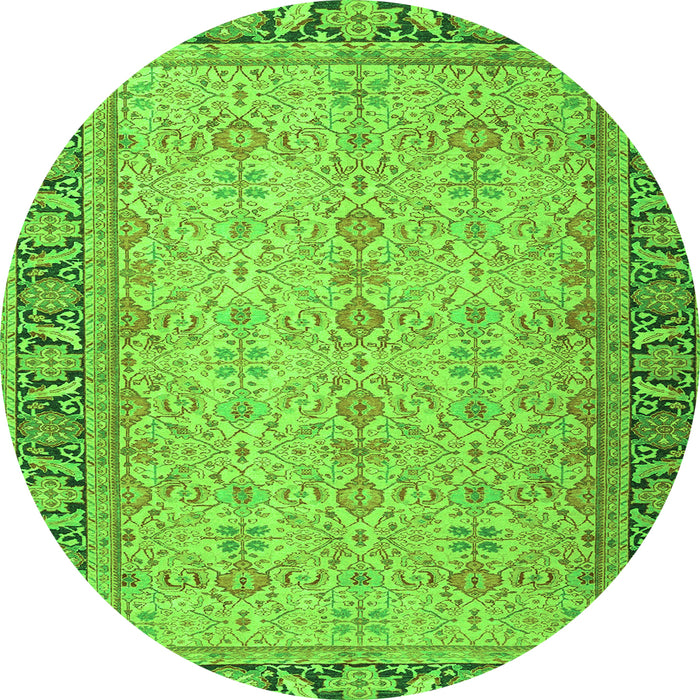 Square Persian Green Traditional Rug, tr4796grn
