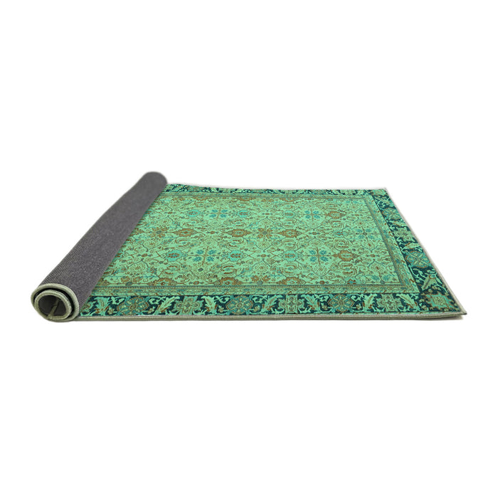 Sideview of Persian Turquoise Traditional Rug, tr4796turq