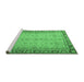 Sideview of Machine Washable Persian Emerald Green Traditional Area Rugs, wshtr4796emgrn