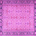 Square Machine Washable Persian Purple Traditional Area Rugs, wshtr4796pur