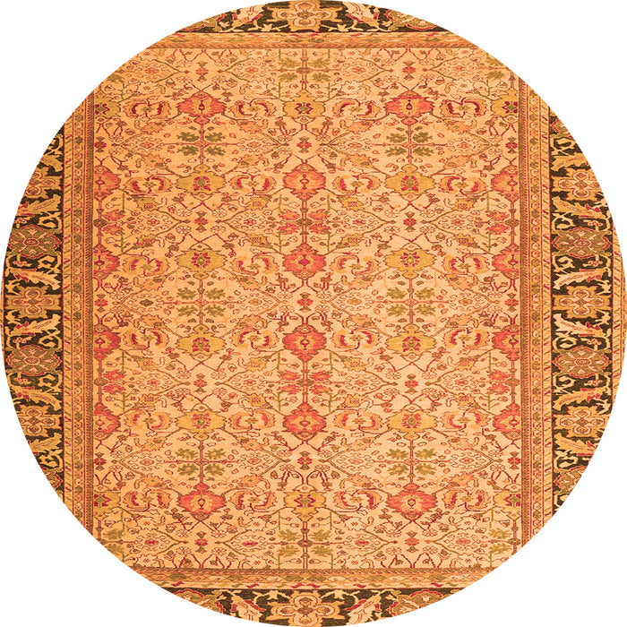 Machine Washable Persian Orange Traditional Area Rugs, wshtr4796org